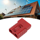 50A 600V Connector Double Pole High Current Power Supply Plug Connector for Solar Panel Dual Battery System Red - Extra Image