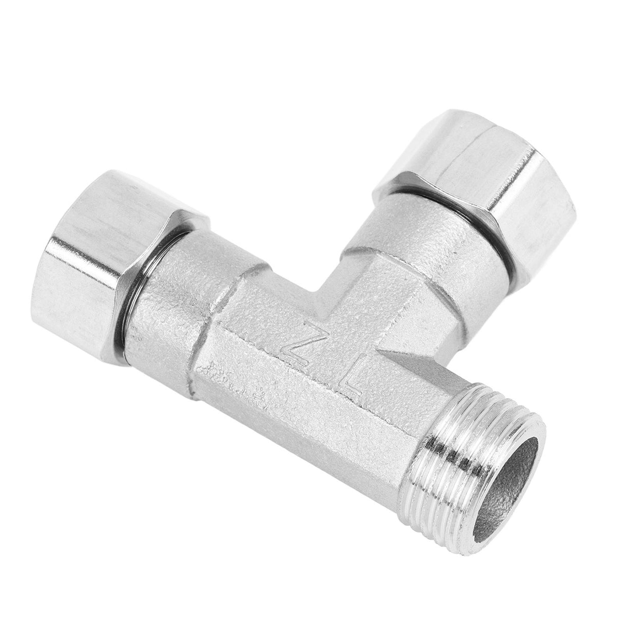 Pipe Fitting 3 Way Tee 304 Stainless Steel Hose Connector Pipeline Adapter G1/2 for Water Air 2 Female Thread Joint and 1 Male Thread Joint