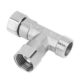 Pipe Fitting 3 Way Tee 304 Stainless Steel Hose Connector Pipeline Adapter G1/2 for Water Air 2 Female Thread Joint and 1 Male Thread Joint