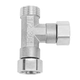 Pipe Fitting 3 Way Tee 304 Stainless Steel Hose Connector Pipeline Adapter G1/2 for Water Air 2 Female Thread Joint and 1 Male Thread Joint - 45-Degree Angle