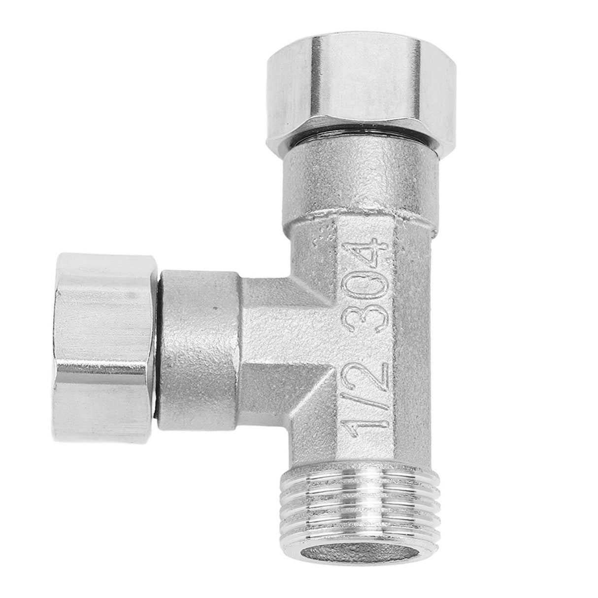 Pipe Fitting 3 Way Tee 304 Stainless Steel Hose Connector Pipeline Adapter G1/2 for Water Air 2 Female Thread Joint and 1 Male Thread Joint