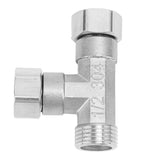Pipe Fitting 3 Way Tee 304 Stainless Steel Hose Connector Pipeline Adapter G1/2 for Water Air 2 Female Thread Joint and 1 Male Thread Joint - Rear View