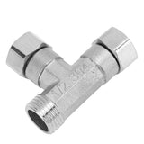 Pipe Fitting 3 Way Tee 304 Stainless Steel Hose Connector Pipeline Adapter G1/2 for Water Air 2 Female Thread Joint and 1 Male Thread Joint