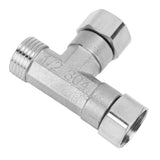 Pipe Fitting 3 Way Tee 304 Stainless Steel Hose Connector Pipeline Adapter G1/2 for Water Air 2 Female Thread Joint and 1 Male Thread Joint