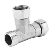 Pipe Fitting 3 Way Tee 304 Stainless Steel Hose Connector Pipeline Adapter G1/2 for Water Air 2 Female Thread Joint and 1 Male Thread Joint