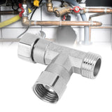 Pipe Fitting 3 Way Tee 304 Stainless Steel Hose Connector Pipeline Adapter G1/2 for Water Air 2 Female Thread Joint and 1 Male Thread Joint