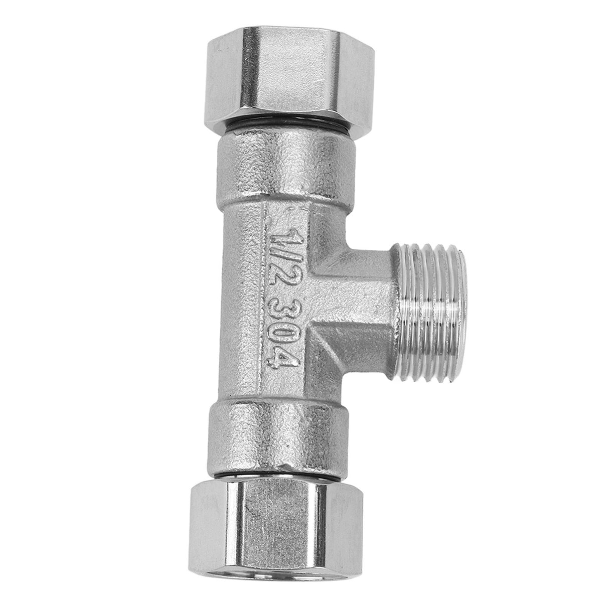 Pipe Fitting 3 Way Tee 304 Stainless Steel Hose Connector Pipeline Adapter G1/2 for Water Air Middle Male Thread