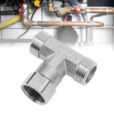 Pipe Fitting 3 Way Tee 304 Stainless Steel Hose Connector Pipeline Adapter G1/2 for Water Air Middle Female Thread - Extra Image