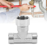 Pipe Fitting 3 Way Tee 304 Stainless Steel Hose Connector Pipeline Adapter G1/2 for Water Air Middle Female Thread - Extra Image