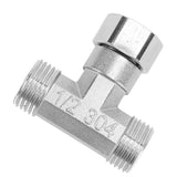 Pipe Fitting 3 Way Tee 304 Stainless Steel Hose Connector Pipeline Adapter G1/2 for Water Air Middle Female Thread - Extra Image