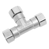 Pipe Fitting 3 Way Tee 304 Stainless Steel Hose Connector Pipeline Adapter G1/2 for Water Air Female Thread - Extra Image