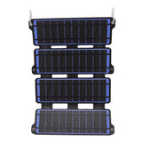Solar Panel Folding Monocrystalline Silicon 2 USB Output Flexible ETFE Solar Panel 14W 5V Blue - Front View