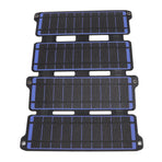 Solar Panel Folding Monocrystalline Silicon 2 USB Output Flexible ETFE Solar Panel 14W 5V Blue