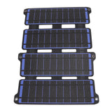 Solar Panel Folding Monocrystalline Silicon 2 USB Output Flexible ETFE Solar Panel 14W 5V Blue - Side View