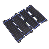 Solar Panel Folding Monocrystalline Silicon 2 USB Output Flexible ETFE Solar Panel 14W 5V Blue - Top-Down View