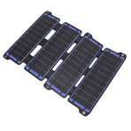 Solar Panel Folding Monocrystalline Silicon 2 USB Output Flexible ETFE Solar Panel 14W 5V Blue
