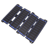 Solar Panel Folding Monocrystalline Silicon 2 USB Output Flexible ETFE Solar Panel 14W 5V Blue - 45-Degree Angle