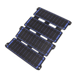 Solar Panel Folding Monocrystalline Silicon 2 USB Output Flexible ETFE Solar Panel 14W 5V Blue - Rear View