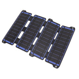 Solar Panel Folding Monocrystalline Silicon 2 USB Output Flexible ETFE Solar Panel 14W 5V Blue - Close-Up Angle