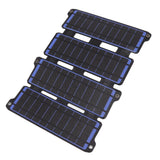 Solar Panel Folding Monocrystalline Silicon 2 USB Output Flexible ETFE Solar Panel 14W 5V Blue - Low Angle
