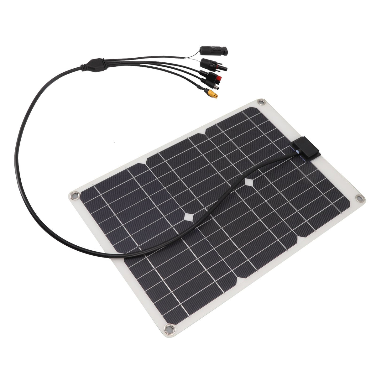 Solar Battery Panel 50W 4 Connectors Monocrystalline Silicon High Efficiency Portable Solar Charger Panel 18V Output