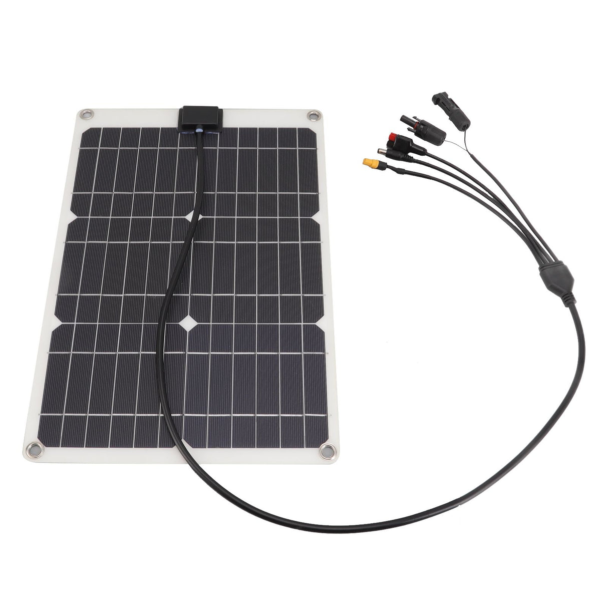Solar Battery Panel 50W 4 Connectors Monocrystalline Silicon High Efficiency Portable Solar Charger Panel 18V Output