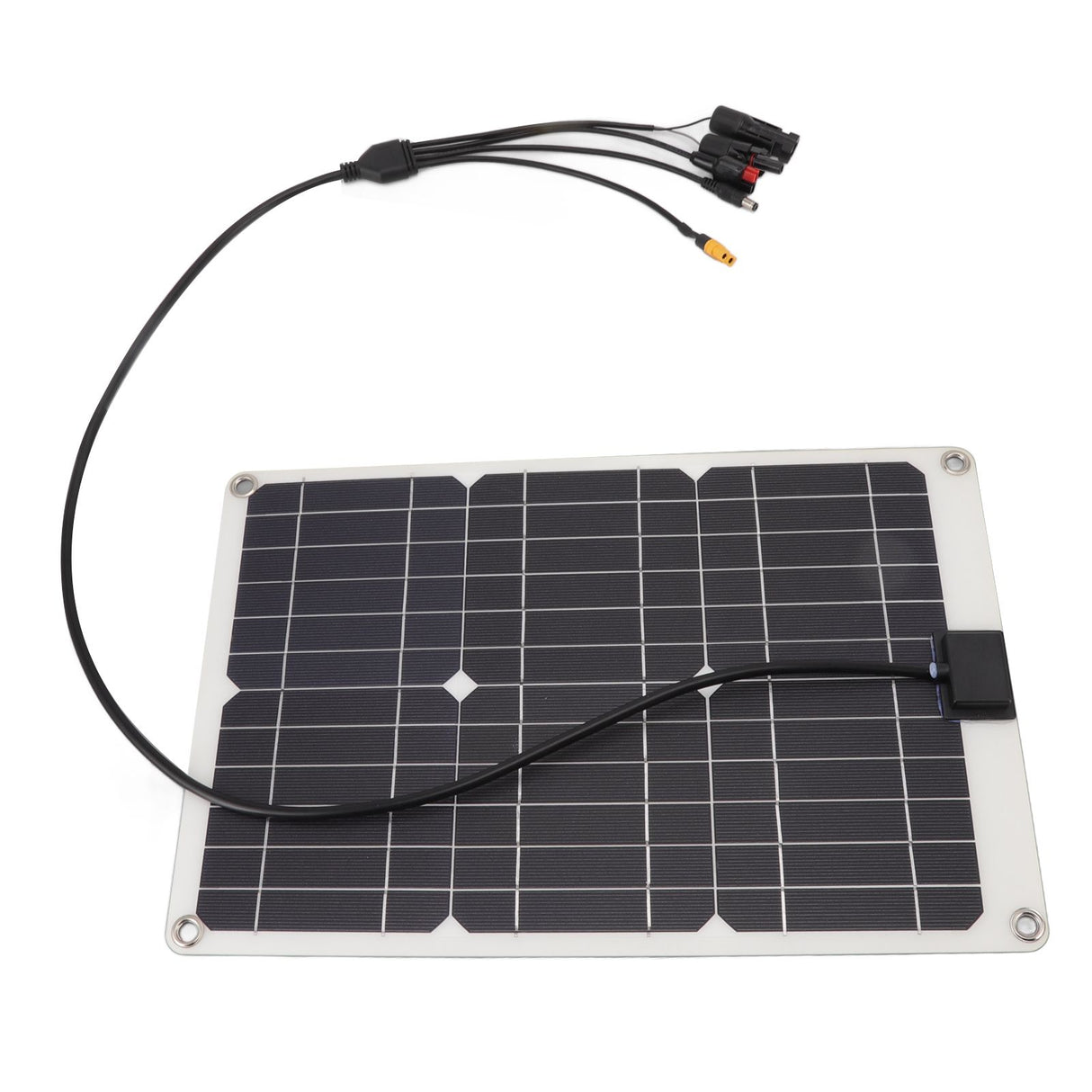 Solar Battery Panel 50W 4 Connectors Monocrystalline Silicon High Efficiency Portable Solar Charger Panel 18V Output