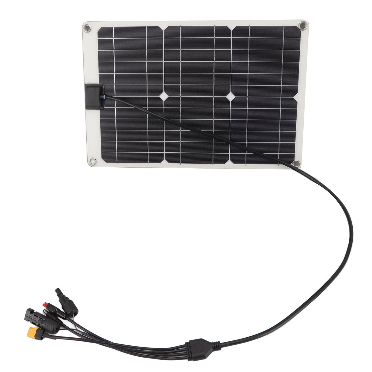 Solar Battery Panel 50W 4 Connectors Monocrystalline Silicon High Efficiency Portable Solar Charger Panel 18V Output