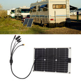 Solar Battery Panel 50W 4 Connectors Monocrystalline Silicon High Efficiency Portable Solar Charger Panel 18V Output