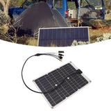 Solar Battery Panel 50W 4 Connectors Monocrystalline Silicon High Efficiency Portable Solar Charger Panel 18V Output