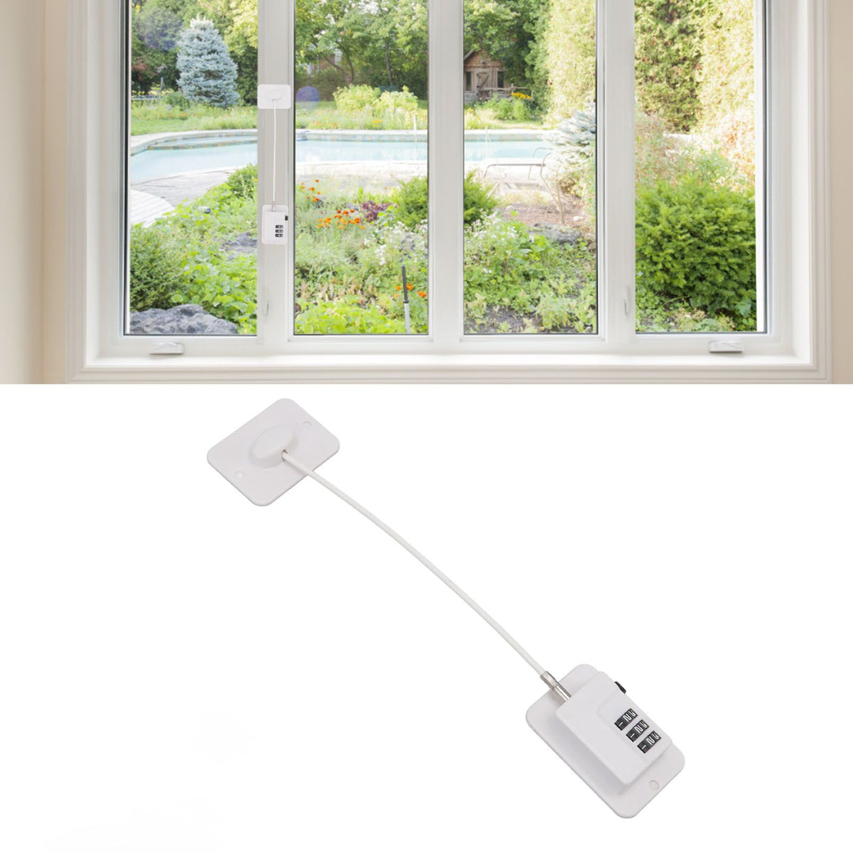 Window Cable Lock Password Unlocking Stable Childproofing Refrigerator Lock with Mounting Screws