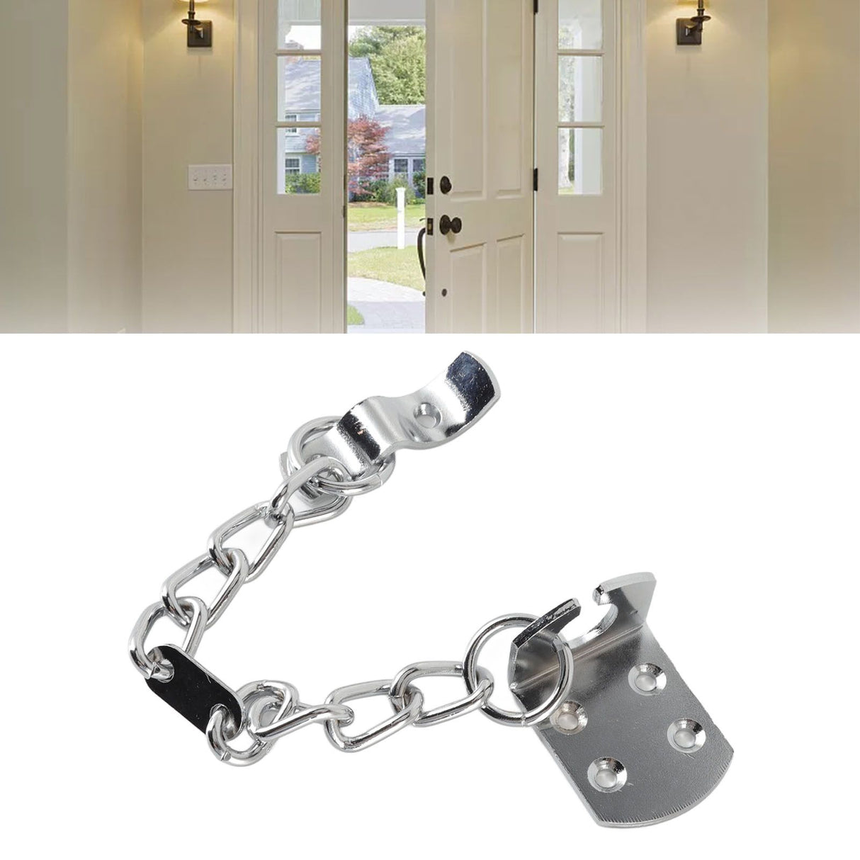 Door Chain Lock Stainless Steel Chain Door Guard Anti Theft Security Door Chain Lock for Hotel Apartment
