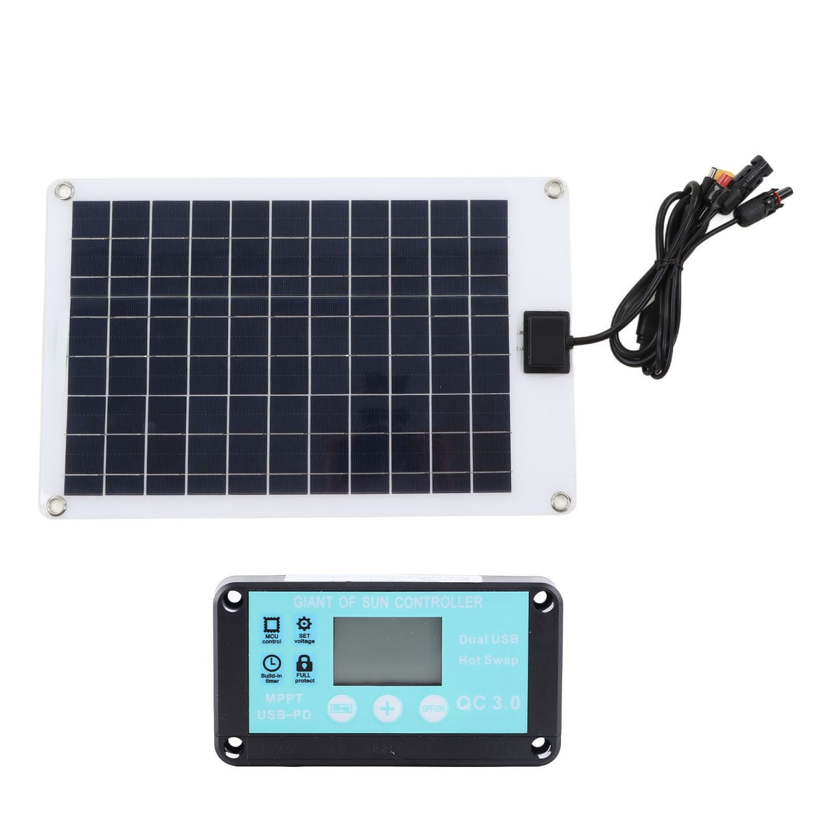 Solar Panels 1 for 5 50W Solar Panel Battery Charger with MPPT 100A Controller for 12V Battery and DC Charging Equipment
