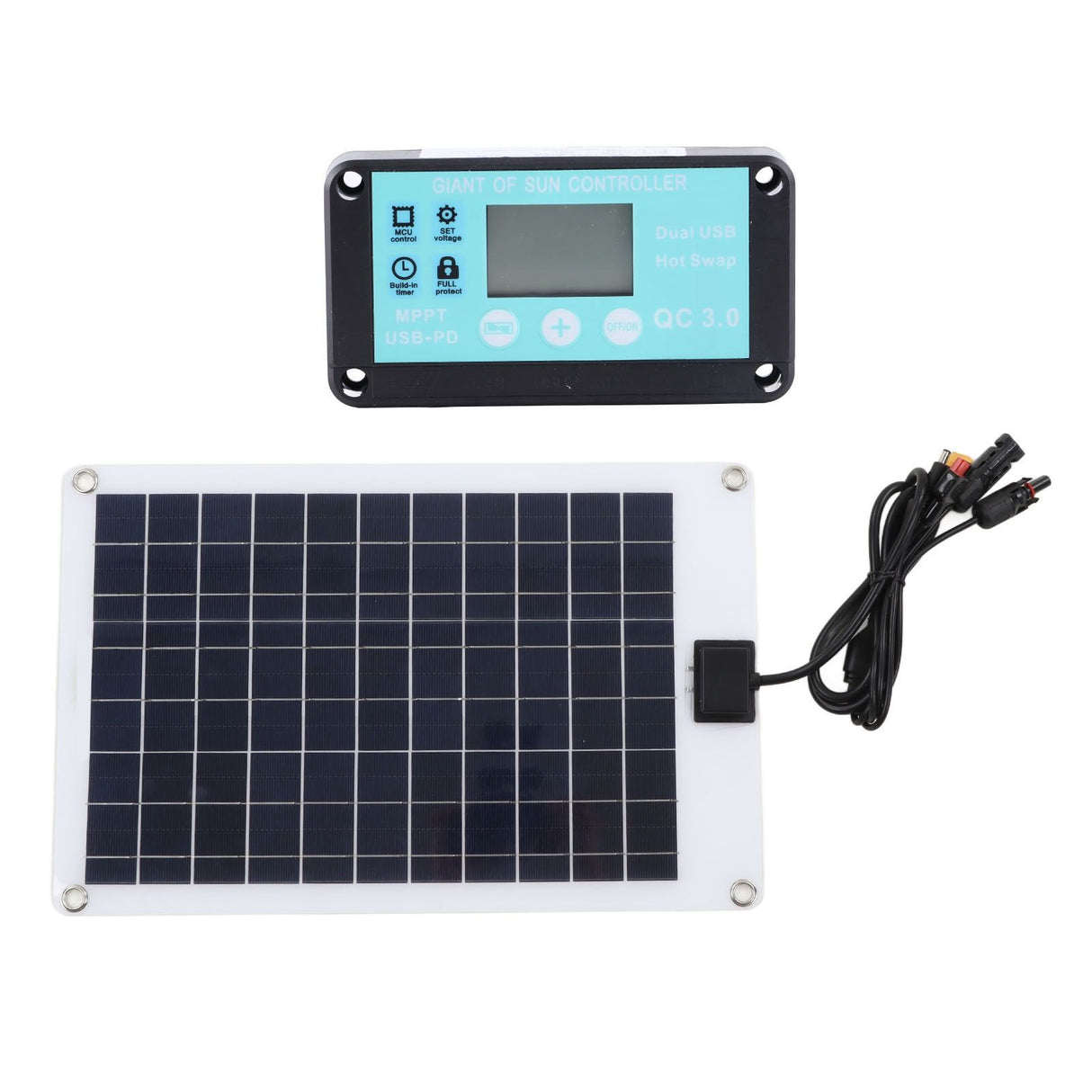 Solar Panels 1 for 5 50W Solar Panel Battery Charger with MPPT 100A Controller for 12V Battery and DC Charging Equipment