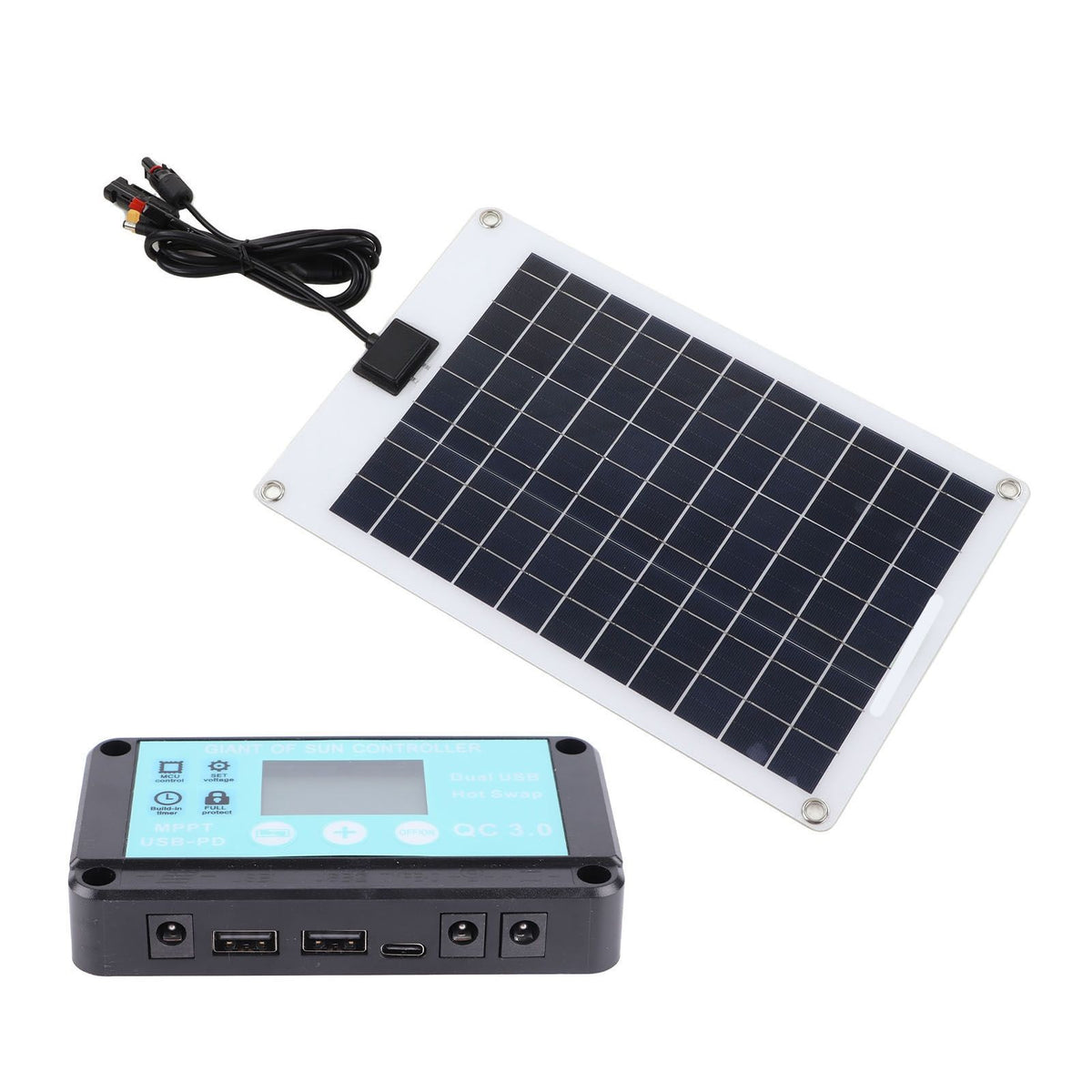 Solar Panels 1 for 5 50W Solar Panel Battery Charger with MPPT 100A Controller for 12V Battery and DC Charging Equipment