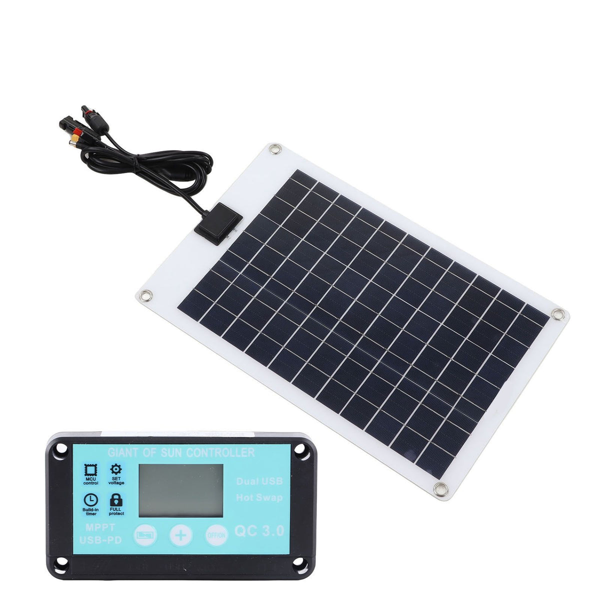 Solar Panels 1 for 5 50W Solar Panel Battery Charger with MPPT 100A Controller for 12V Battery and DC Charging Equipment