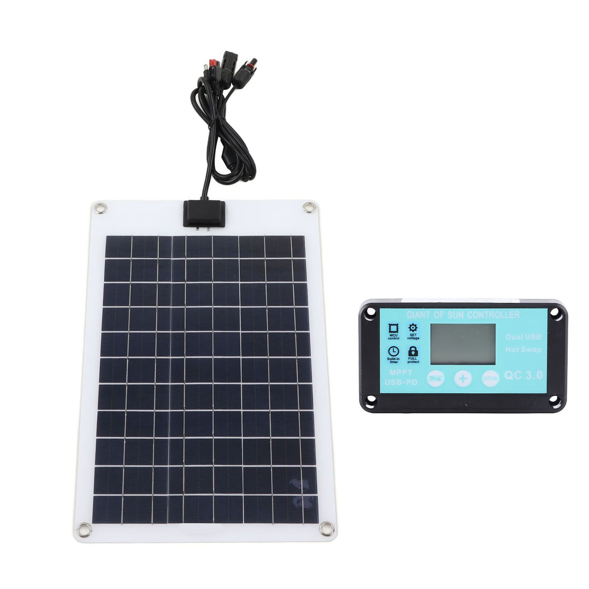 Solar Panels 1 for 5 50W Solar Panel Battery Charger with MPPT 100A Controller for 12V Battery and DC Charging Equipment