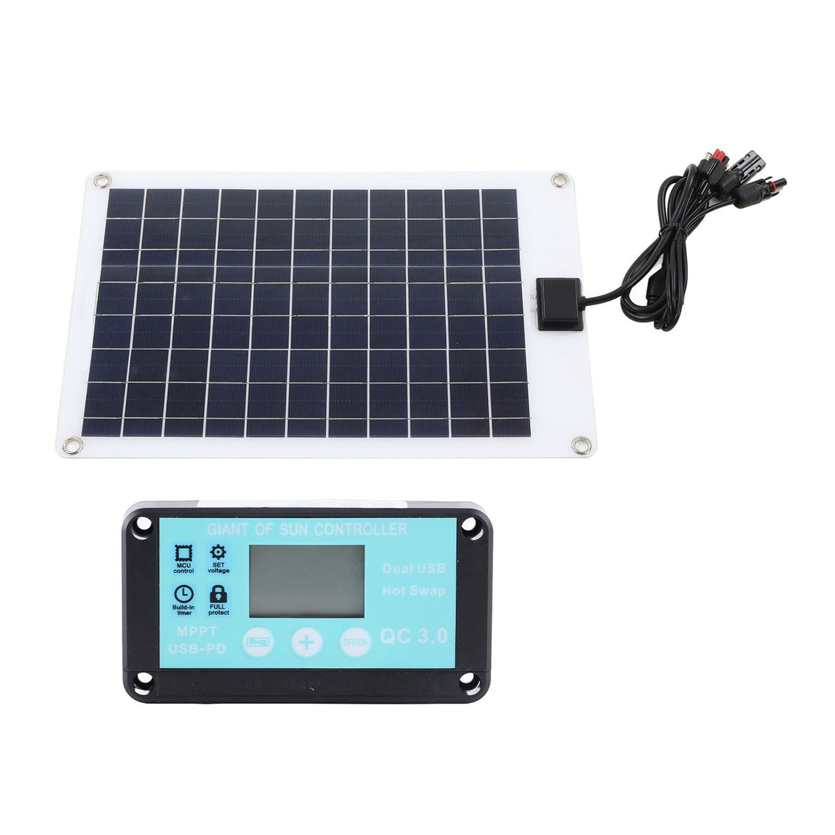 Solar Panels 1 for 5 50W Solar Panel Battery Charger with MPPT 100A Controller for 12V Battery and DC Charging Equipment