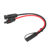 Solar Panel Cables Connectors SAE Adapter 10AWG 0.35m Solar Power Cable Copper Wire for RV - 45-Degree Angle
