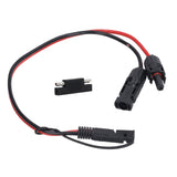 Solar Panel Connector Cable 12AWG PVC Copper Solar Panel to SAE Adapter for Motorbike Cars - Front View