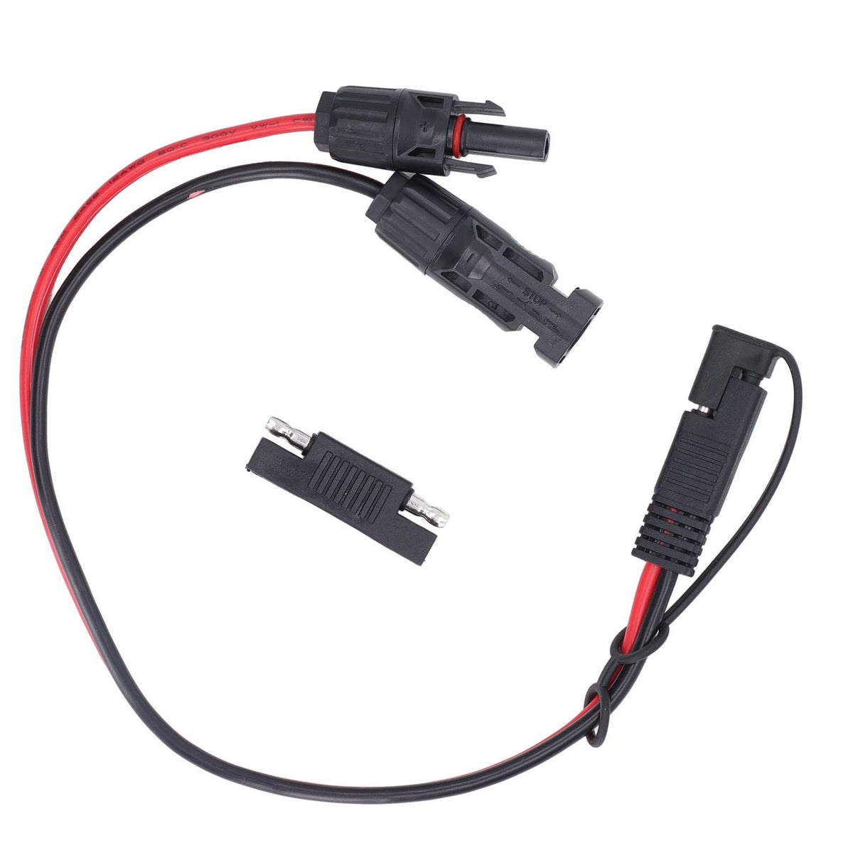 Solar Panel Connector Cable 12AWG PVC Copper Solar Panel to SAE Adapter for Motorbike Cars