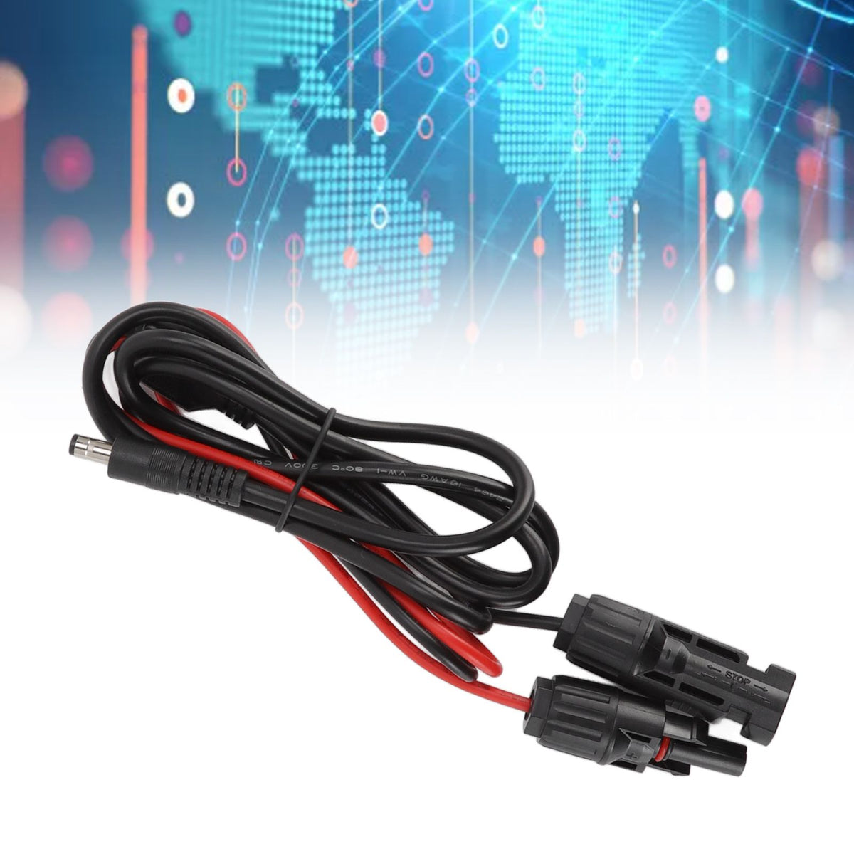 16AWG Solar Connector to DC 5.5mm Male Adapter Cable Copper Solar Panel Extension Cable