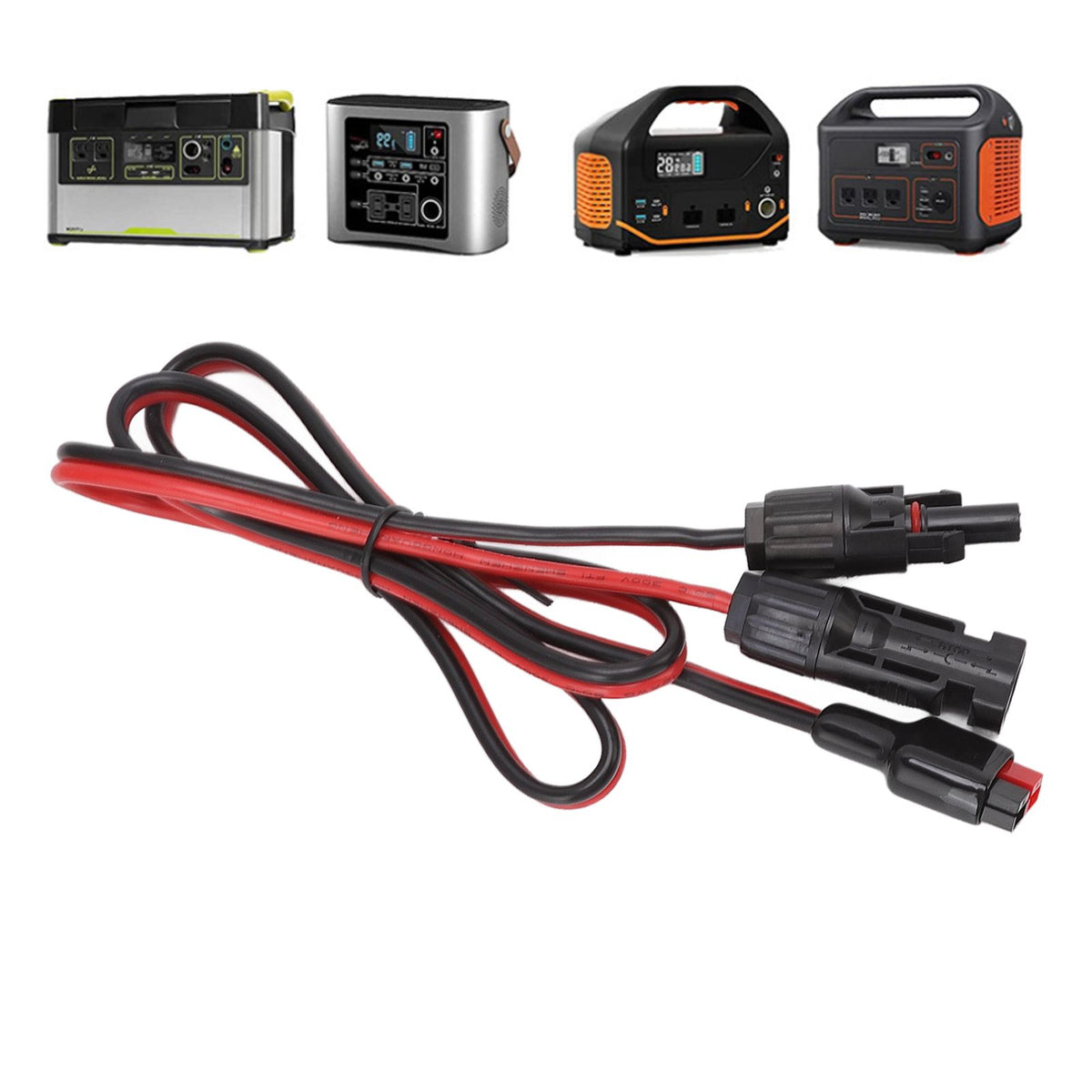 Solar to 30A Copper Mobile Energy Storage Battery Adapter Cable Charging Connector Cable for Anderson 30A 12AWG 1.0m