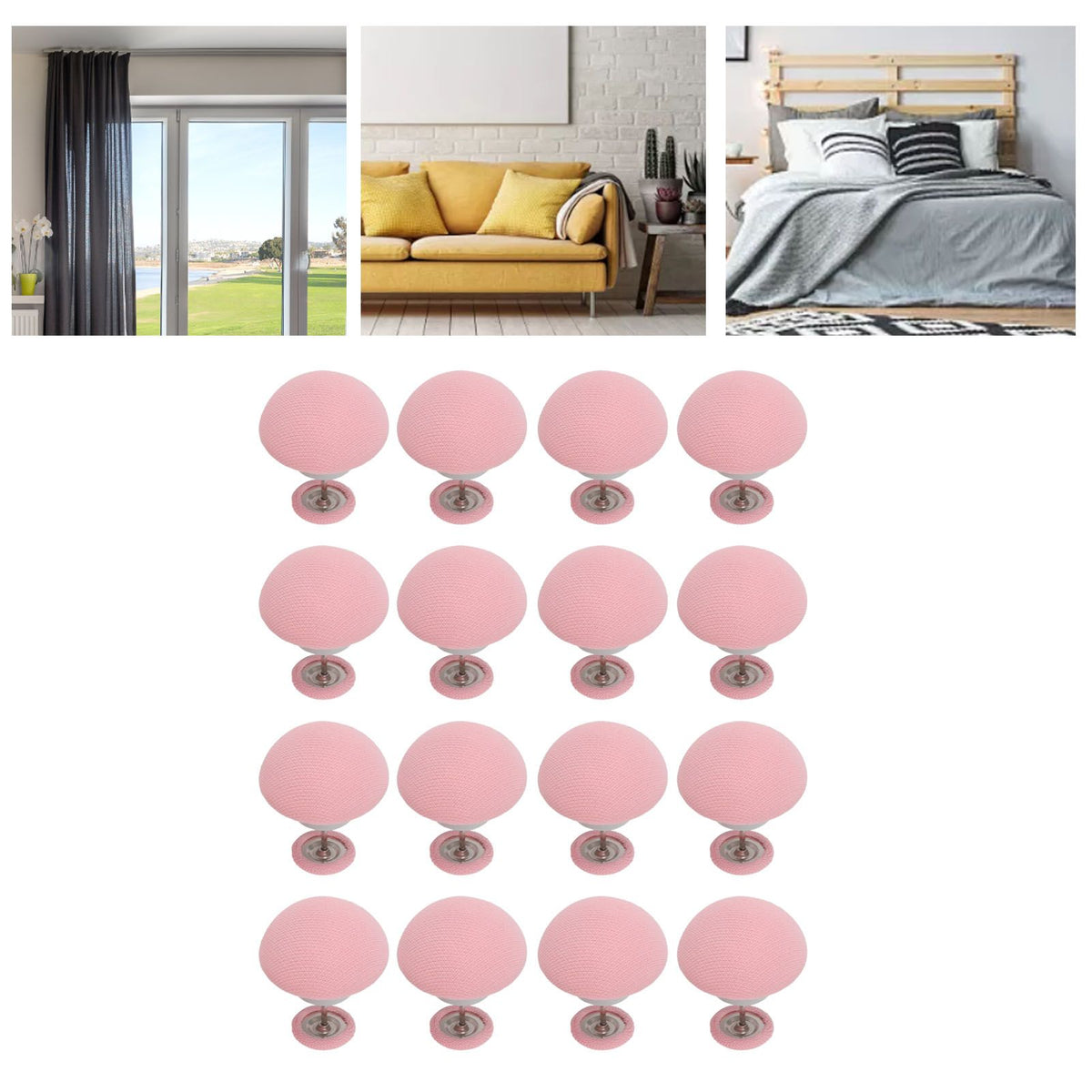 16PCS Bed Duvet Sheet Fixing Clip Mushroom Shaped Cloth Needle Plastic Quilt Fixator for Home Cushion Pink