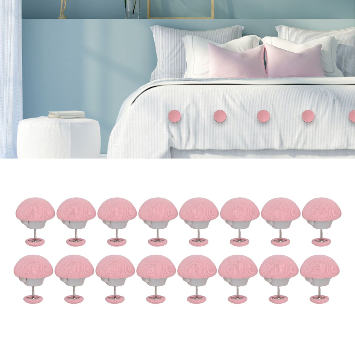 16PCS Bed Duvet Sheet Fixing Clip Mushroom Shaped Cloth Needle Plastic Quilt Fixator for Home Cushion Pink