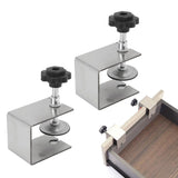 2pcs Drawer Front Installation Fixing Clamp Professional Easy Adjustment Drawer Front Mounting Clips for Woodworking