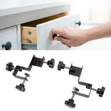 2 PCS Cabinet Drawer Installation Clamps Left Right Side Drawer Jig Rocker Arm Cabinet Front Drawer Woodworking Clamps Black - Extra Image