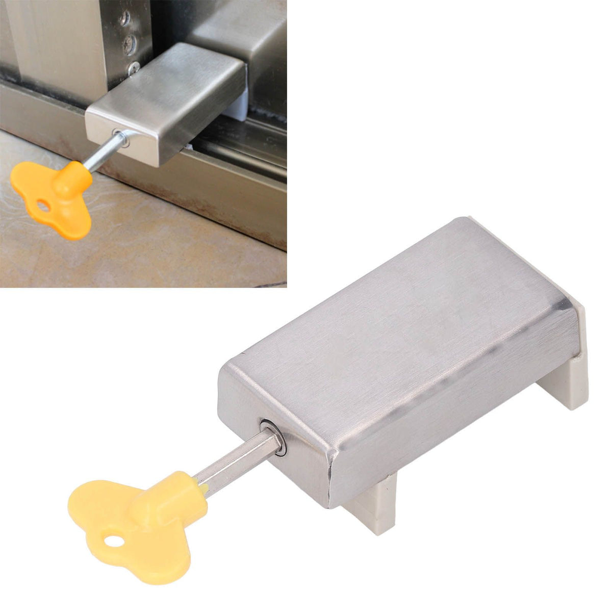 Window Locks Security Moveable Sliding Door Window Lock with 2 Keys for Child Safety Home and Office