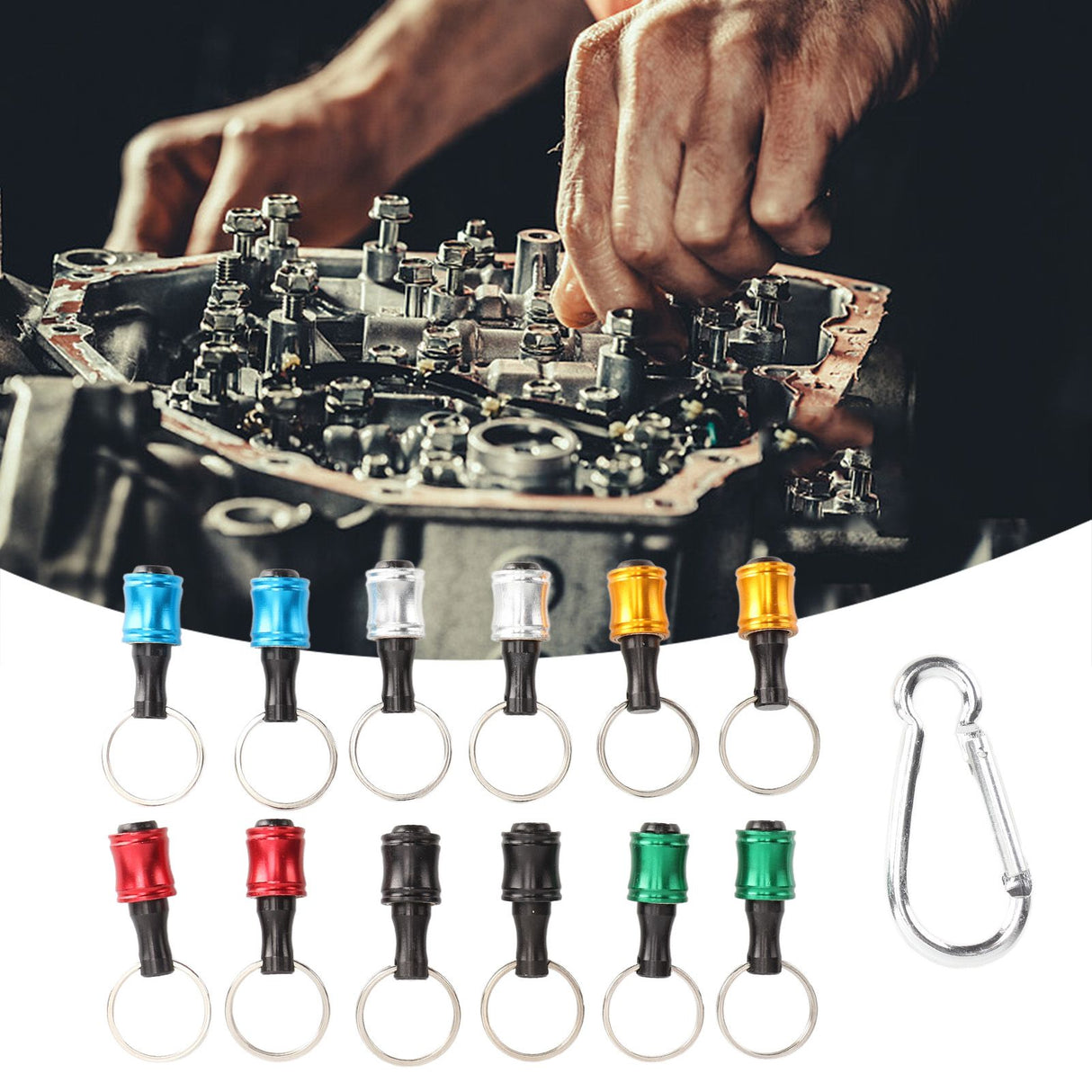 Hex Shank Keychain Screwdriver Bit Holder Quick Release Screwdriver Drill Bit Holder Set