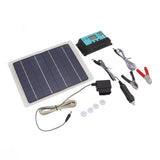 10W Solar Panel Charger Monocrystalline 18V 50A Dual USB with MPPT Controller Solar Panel Kit for Outdoor Car - Side View